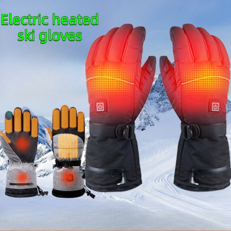 Ski Glove Waterproof - Waterproof Electric Heated Skiing Gloves Adjustable