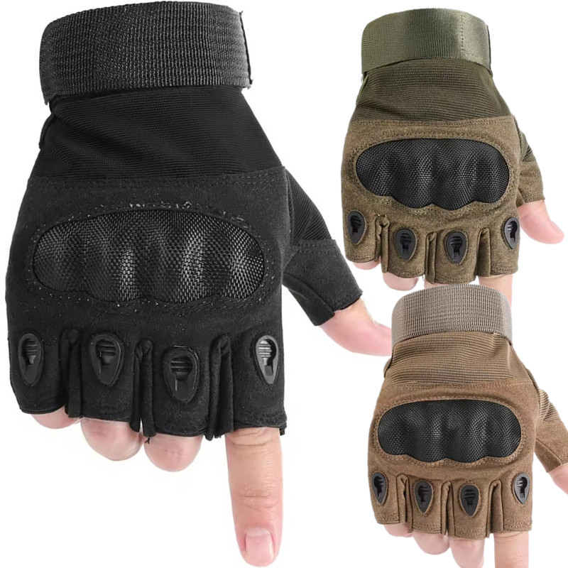 Motorcycle Glove Knuckle - Hard Knuckle Tactical Gloves Half Finger