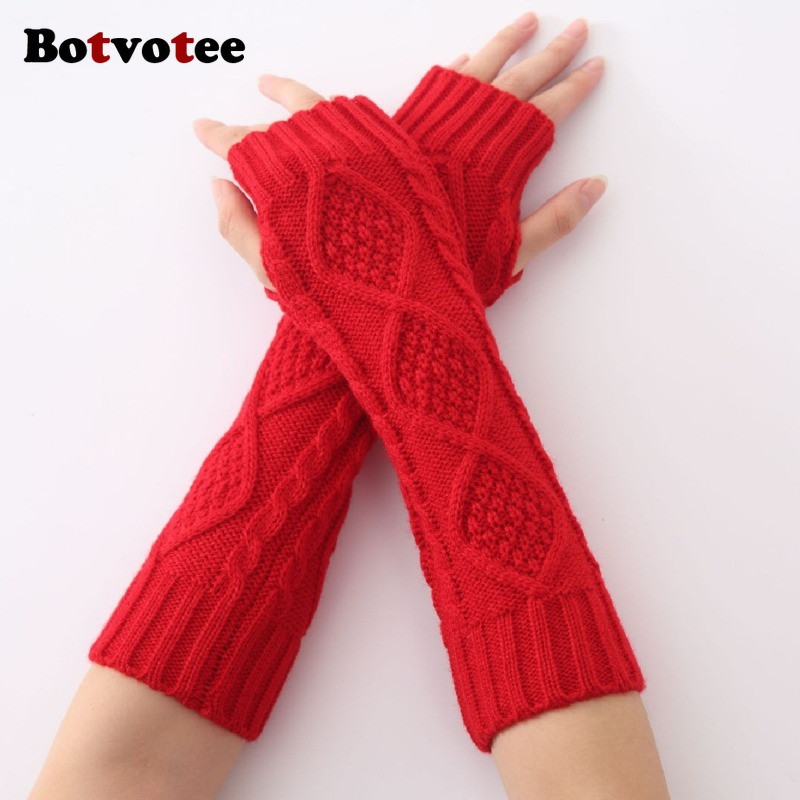 Fingerless Glove Knit - Botvotee Sleeves for Women Arm Warmers