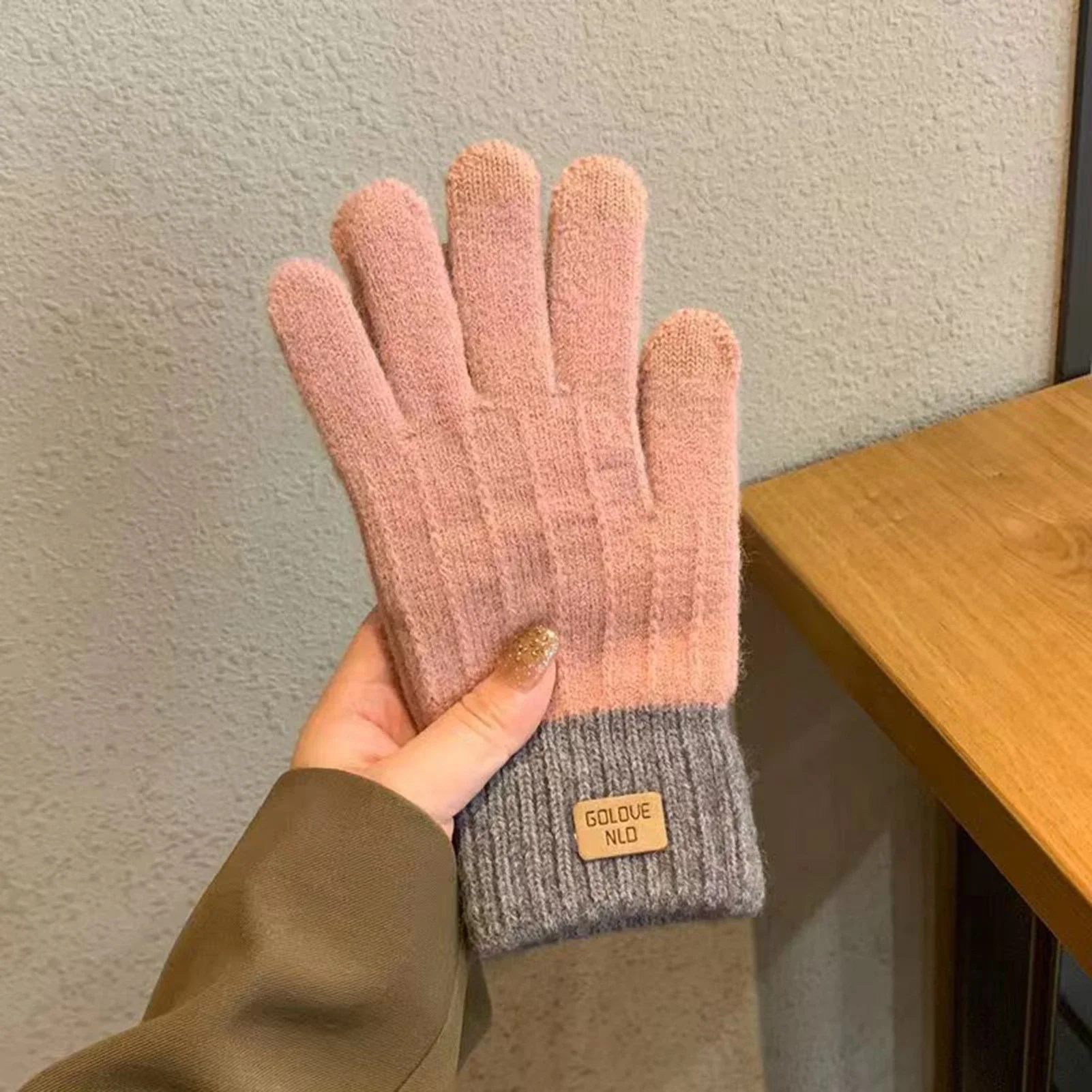 Women's Cable Knit Gloves Warm - Wool Glove Lined reseña y precio