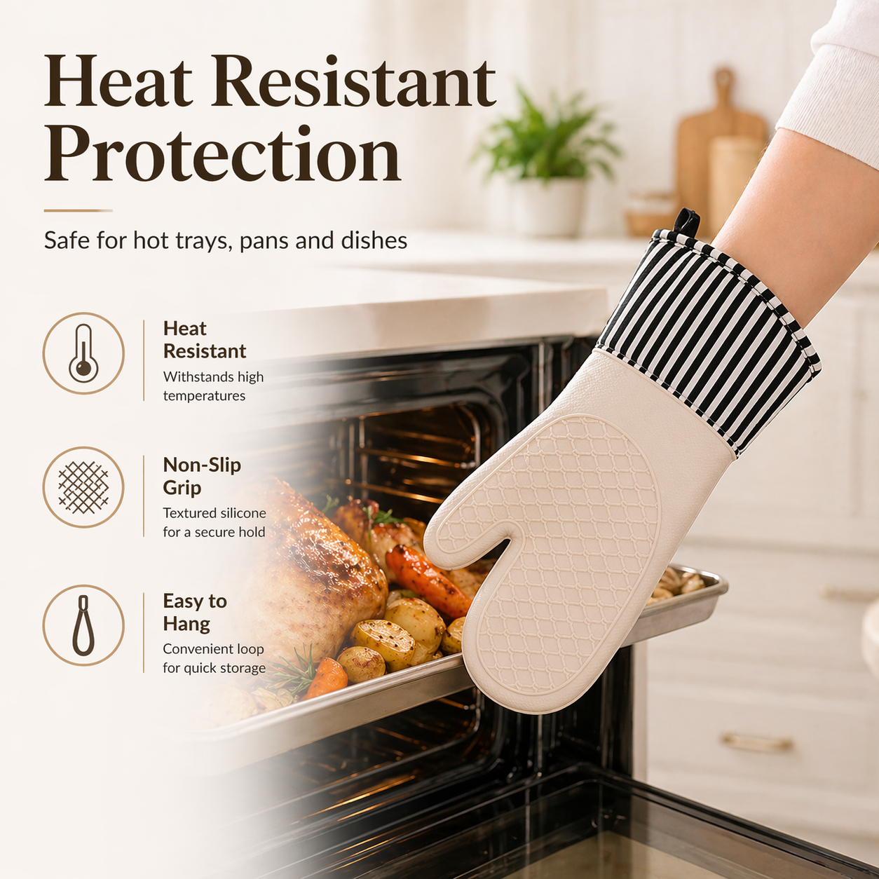 Extra Long Professional Silico - Oven Mitt Silicone reseña y precio