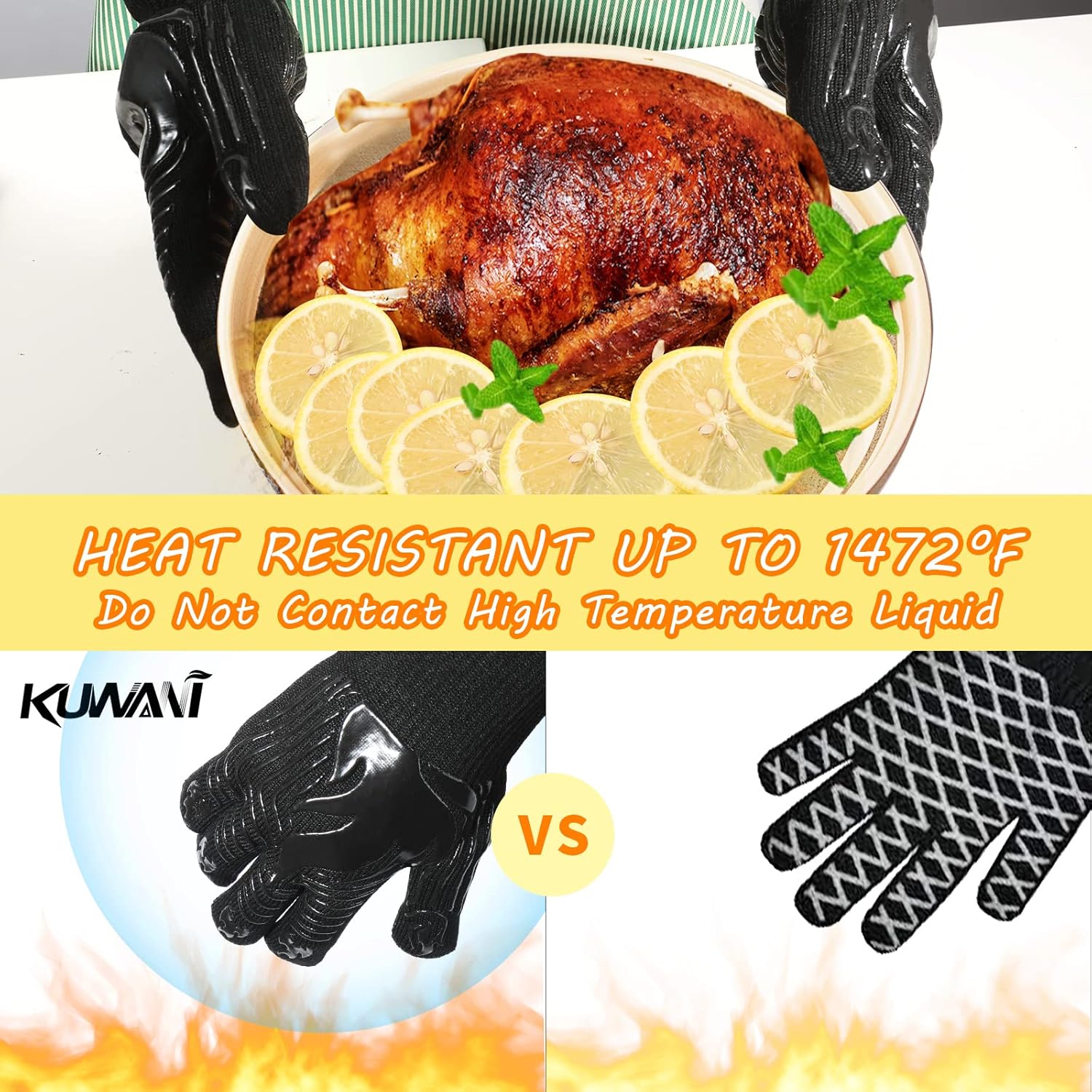 BBQ Gloves, 1472°F Heat Resist - Heat Resistant Glove reseña y precio