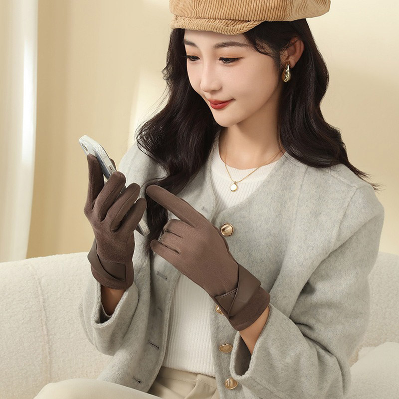 1 Pair Suede Gloves For Women  - Leather Driving Glove reseña y precio
