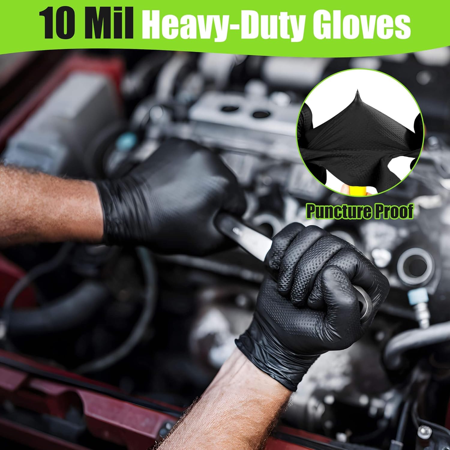 10 Mil Nitrile Gloves Large -  - Latex Disposable Glove reseña y precio