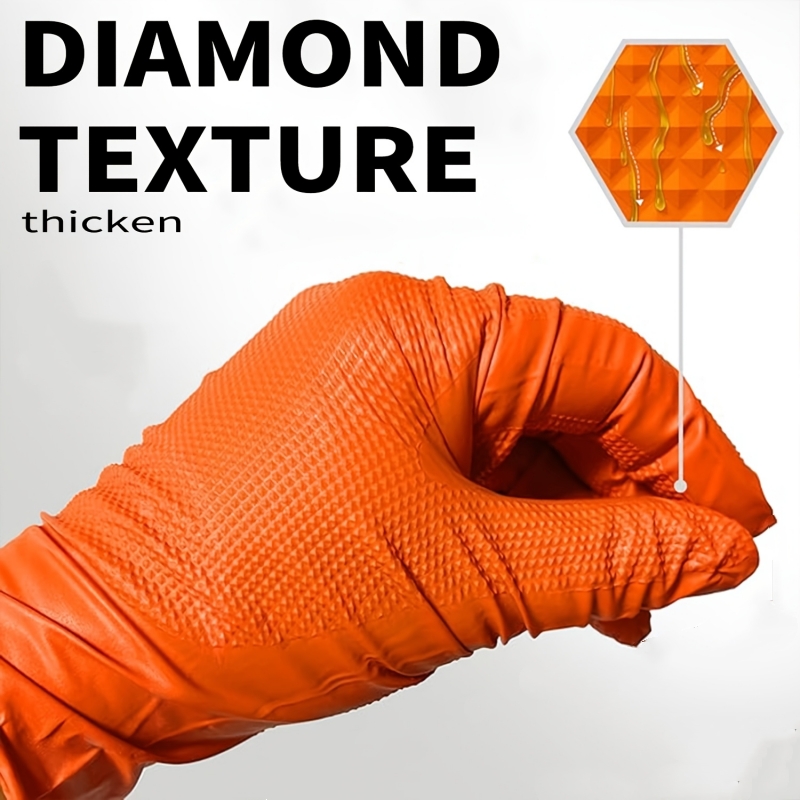 Heavy Duty Orange Nitrile Glov - Nitrile Mechanic Glove reseña y precio