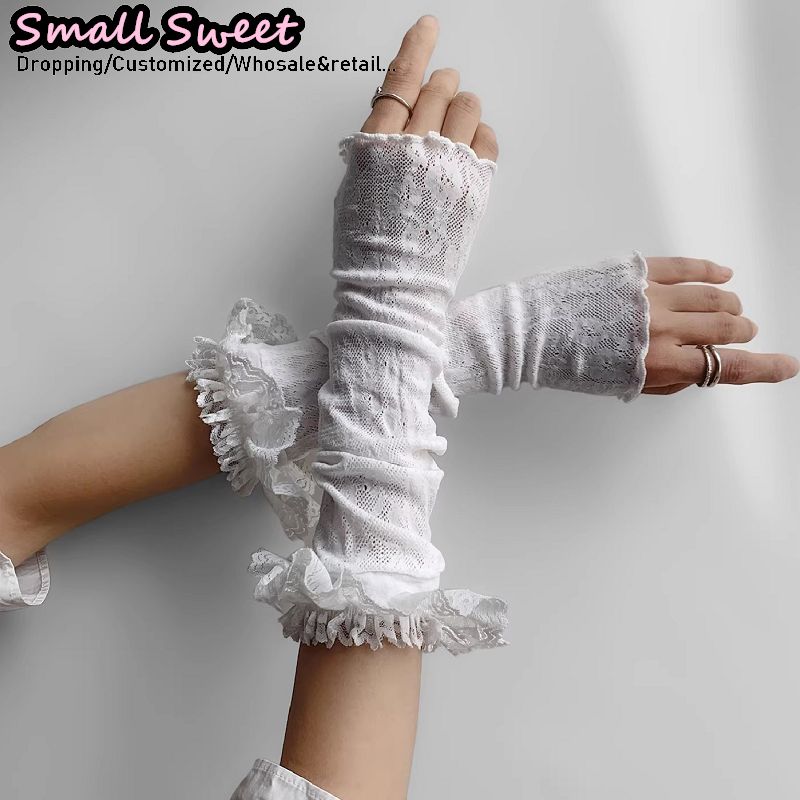 Women's Harajuku White Arm Sle - Fingerless Glove Knit reseña y precio