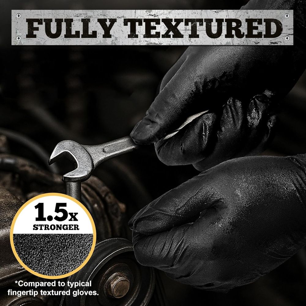 Heavy-Duty 6 Mil Black Nitrile - Nitrile Mechanic Glove reseña y precio