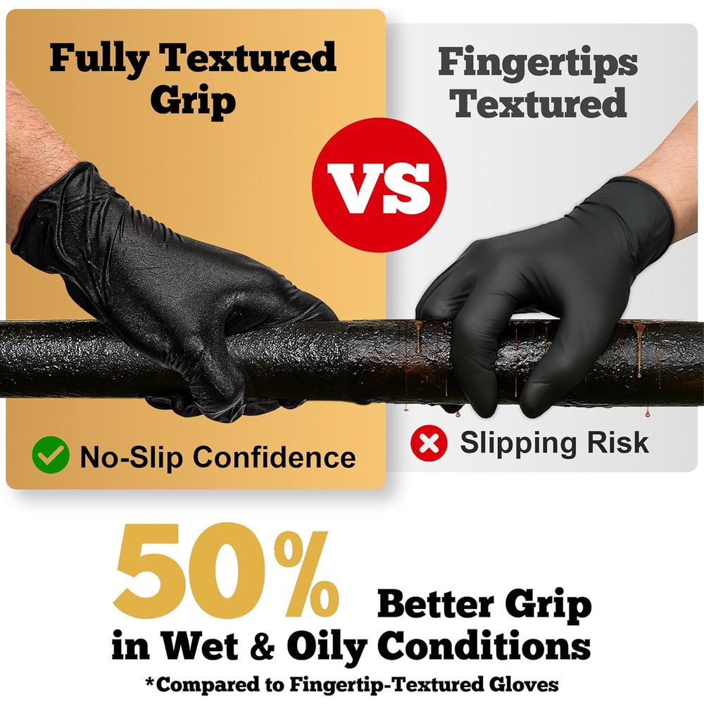 Heavy-Duty 6 Mil Black Nitrile - Nitrile Mechanic Glove reseña y precio