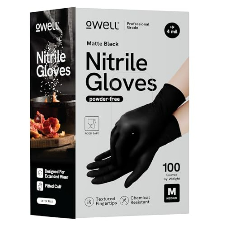® Black Nitrile Gloves - 4 Mil - Exam Glove Nitrile reseña y precio
