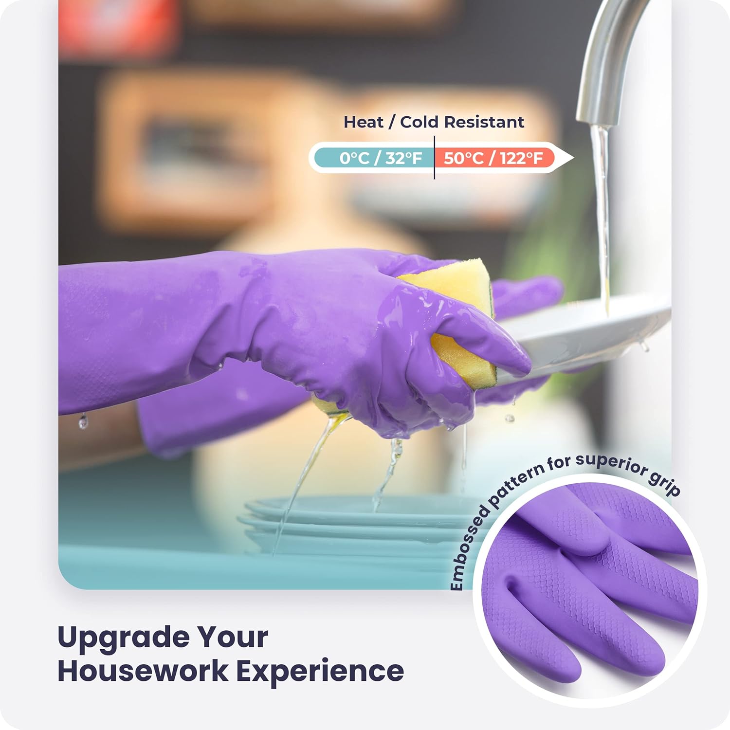 3/6/12/60 Pairs Dishwashing Gl - Rubber Glove Cleaning reseña y precio