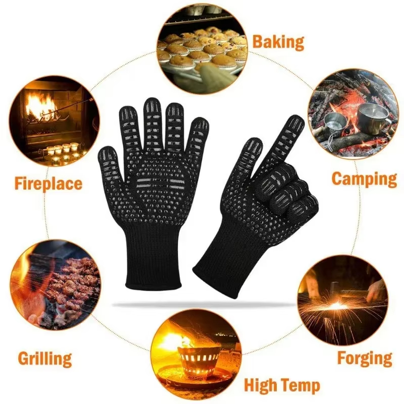 One Piece BBQ Gloves High Temp - Oven Mitt Silicone reseña y precio
