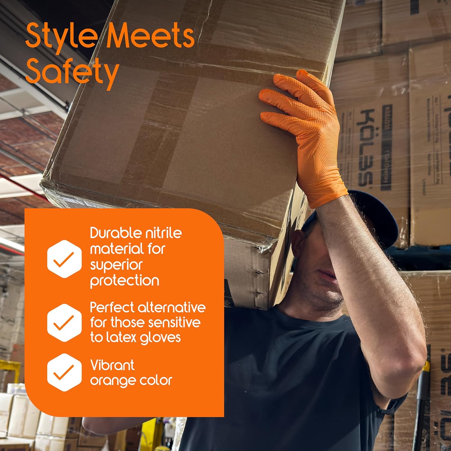Heavy Duty Orange Nitrile Glov - Nitrile Mechanic Glove reseña y precio