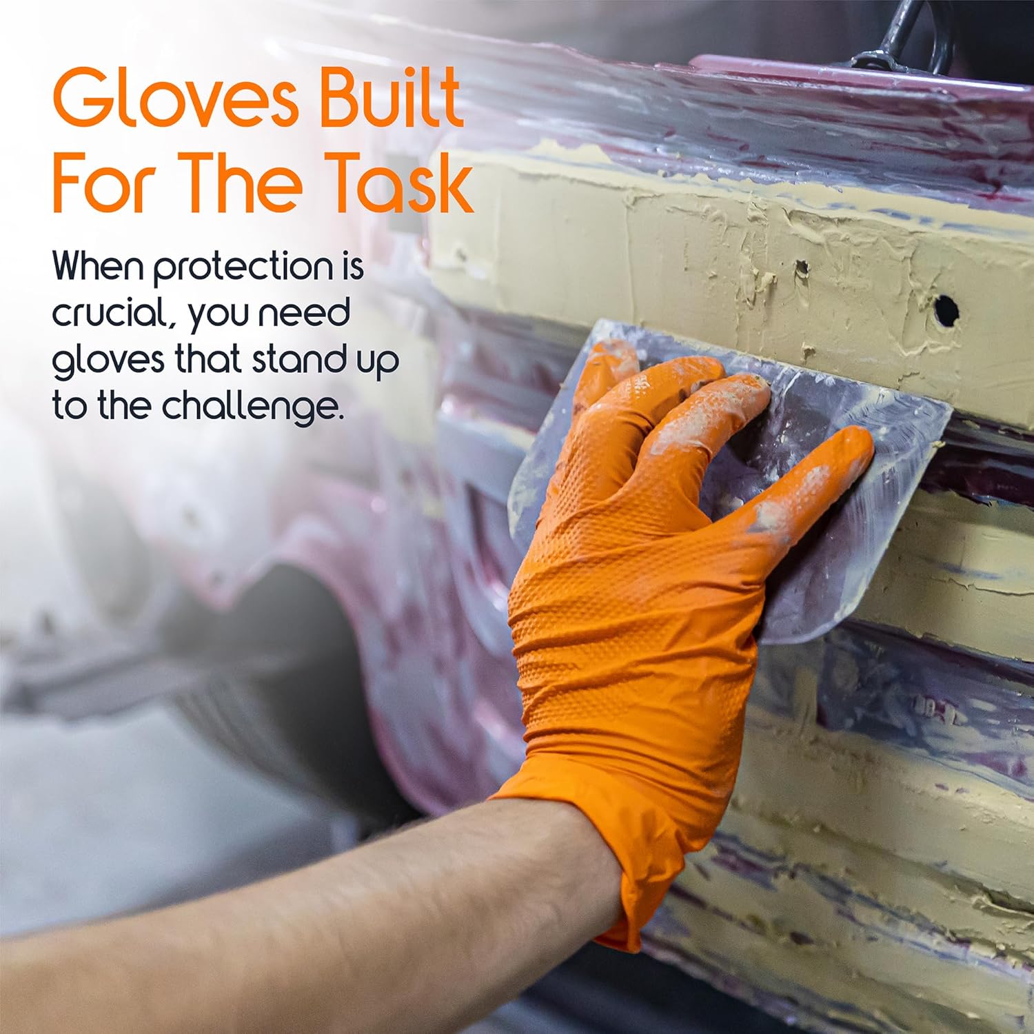 Heavy Duty Orange Nitrile Glov - Nitrile Mechanic Glove reseña y precio
