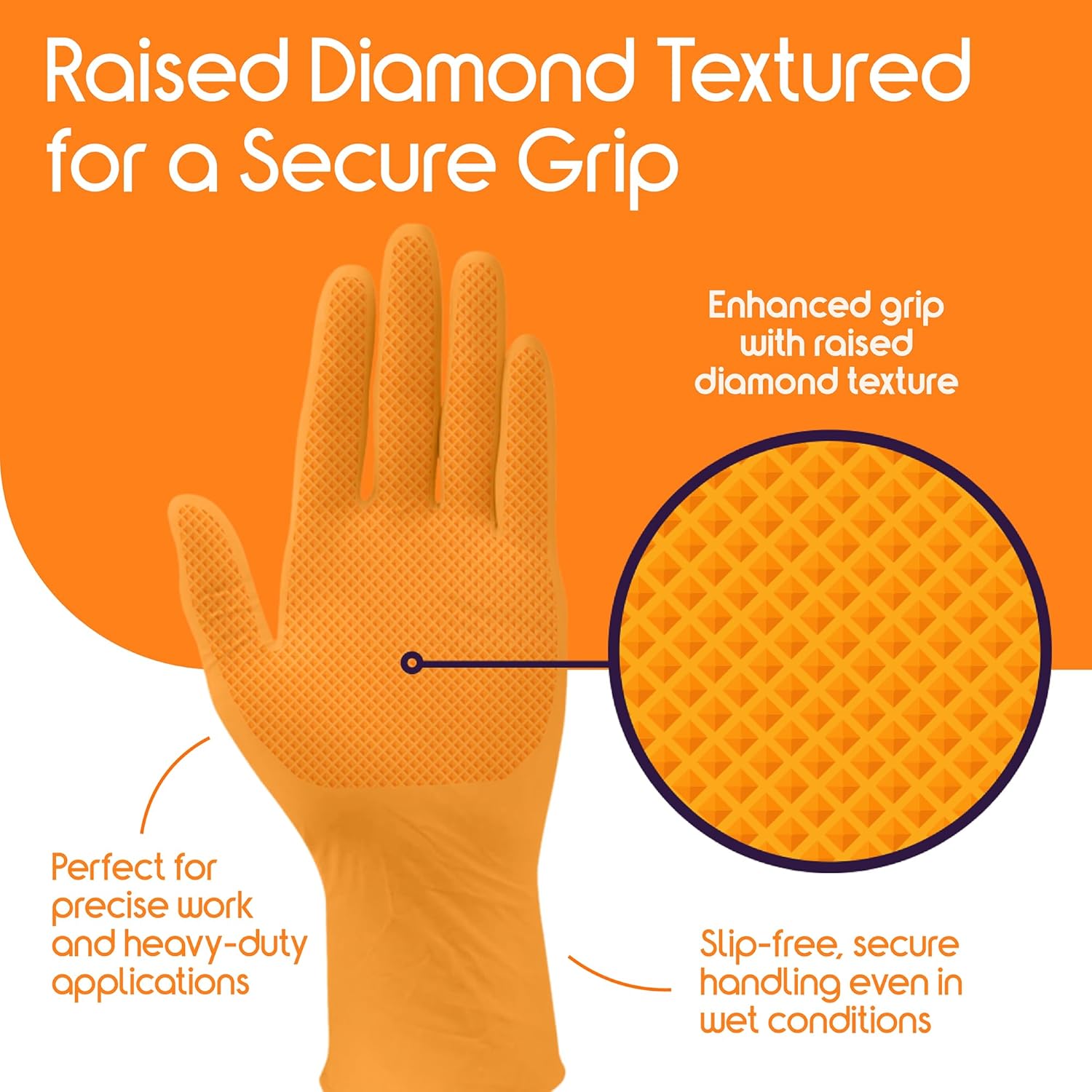 Heavy Duty Orange Nitrile Glov - Nitrile Mechanic Glove reseña y precio