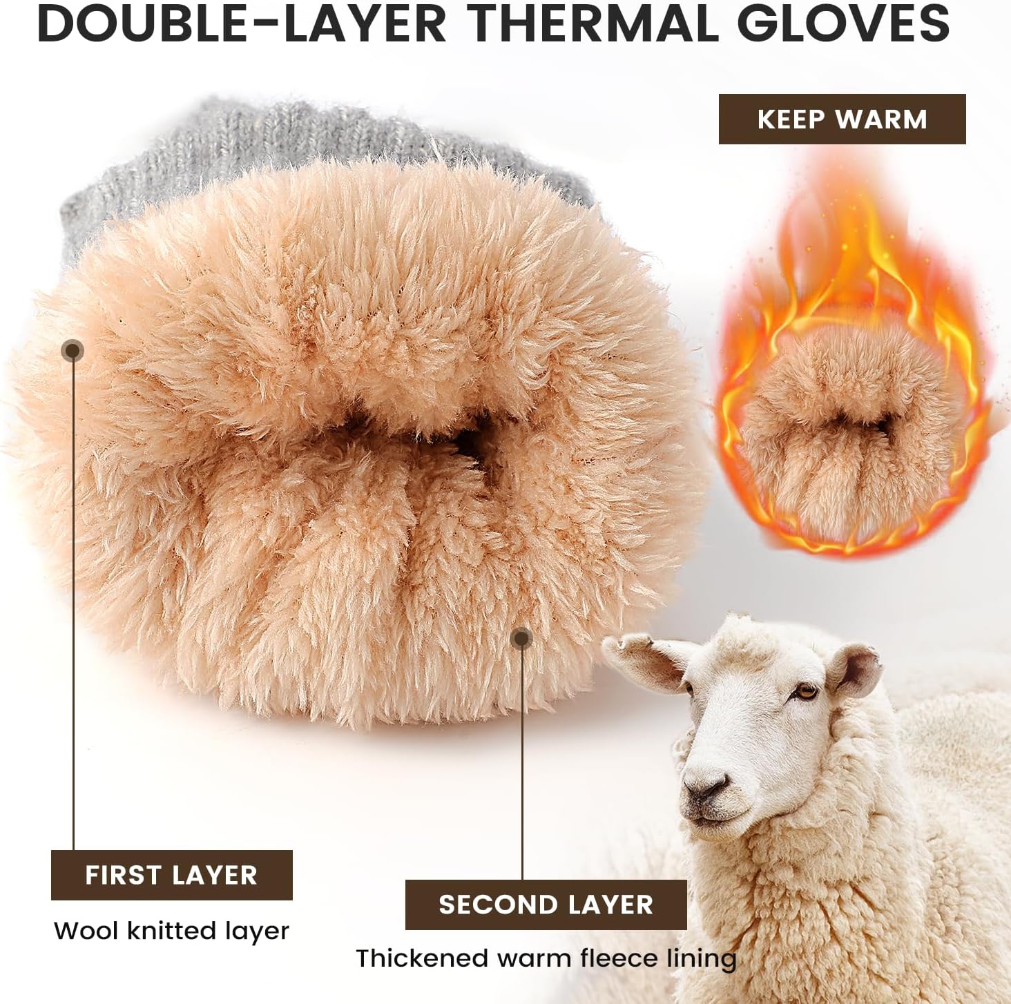 Winter Gloves – Thick Wool Fle - Winter Glove Insulated reseña y precio