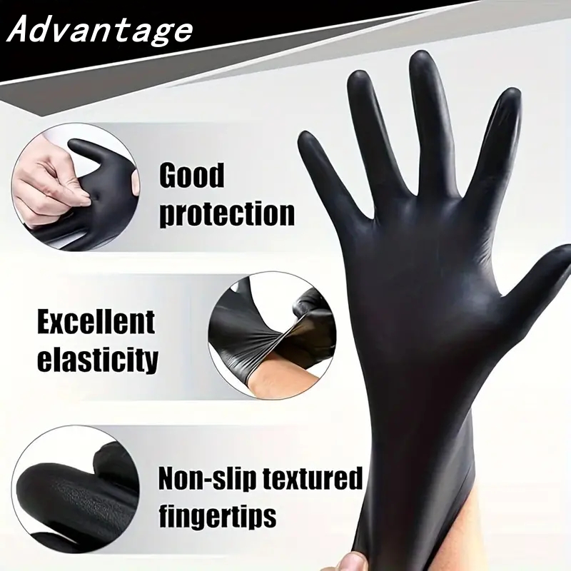 20PCS Black Disposable Nitrile - Latex Disposable Glove reseña y precio