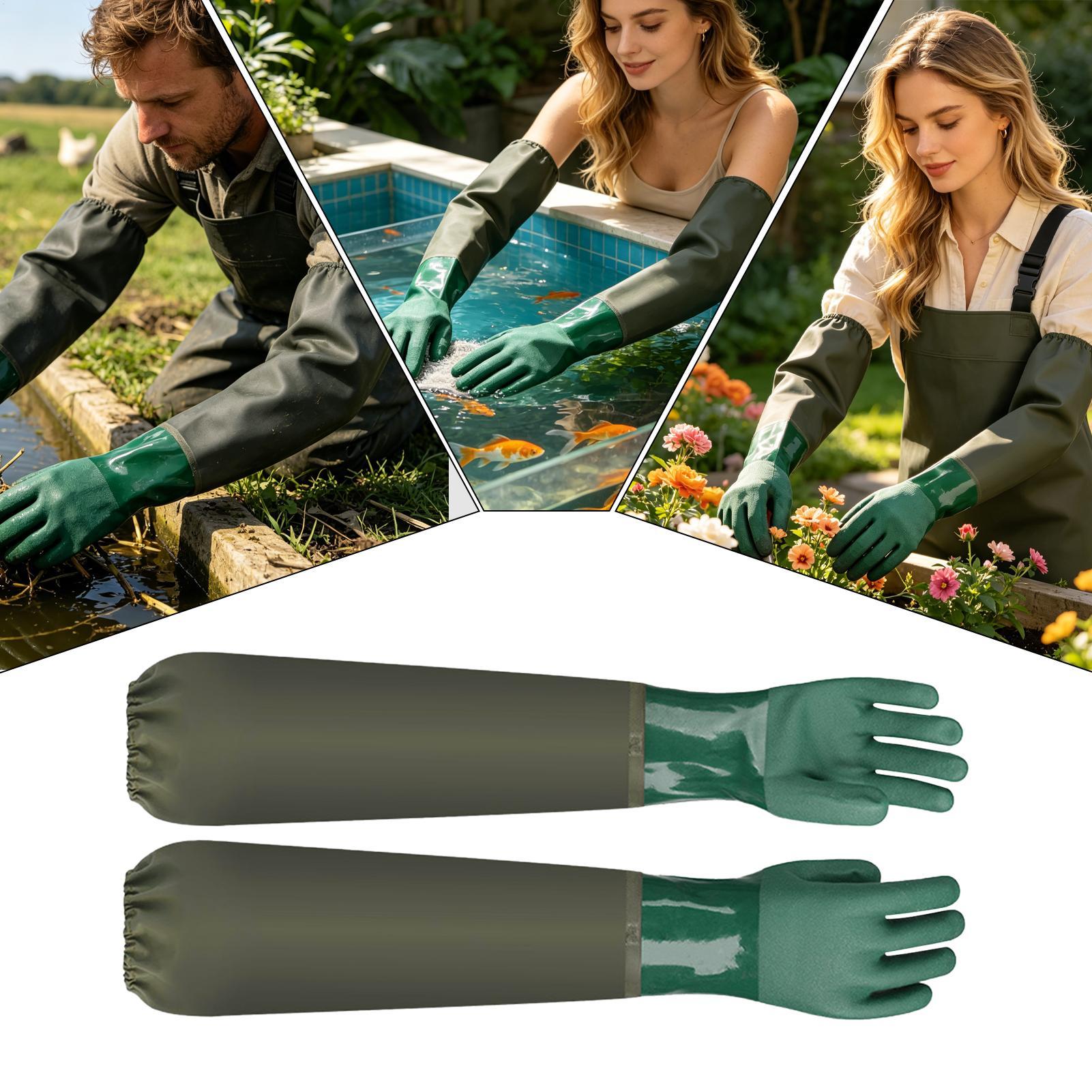 Waterproof Rubber Gloves Long  - Rubber Glove Cleaning reseña y precio