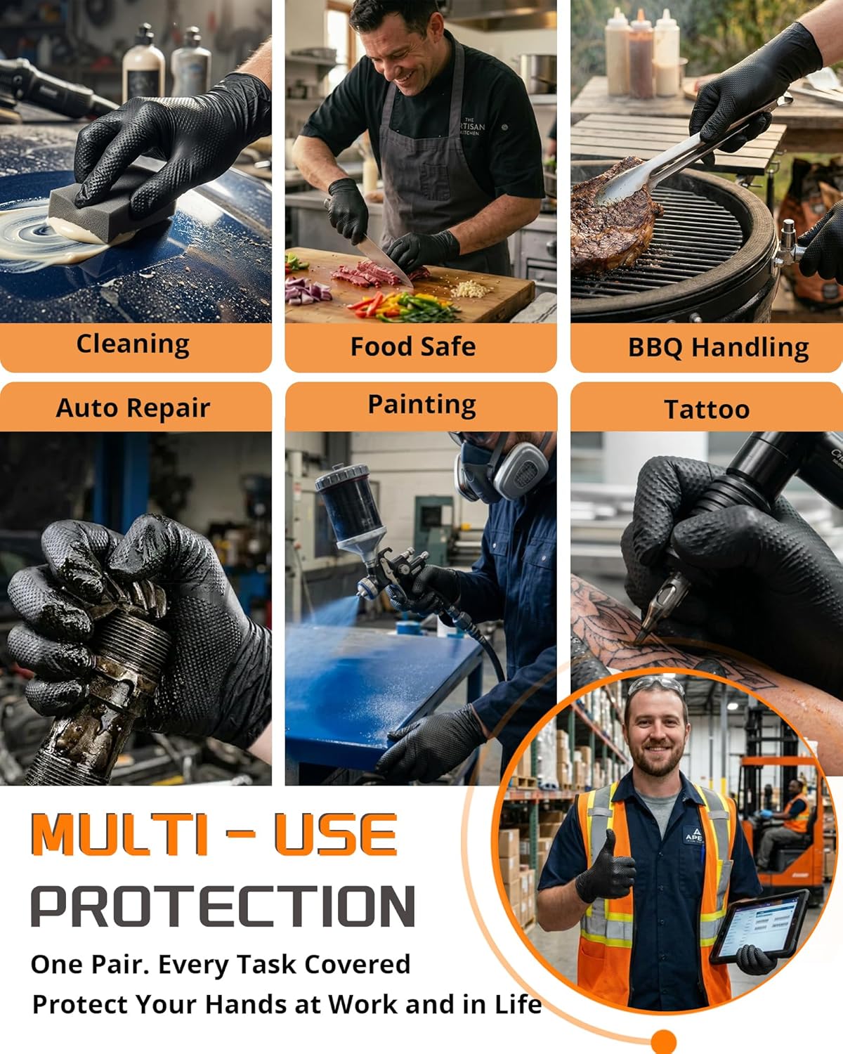 9mil Heavy Duty Disposable Nit - Nitrile Mechanic Glove reseña y precio
