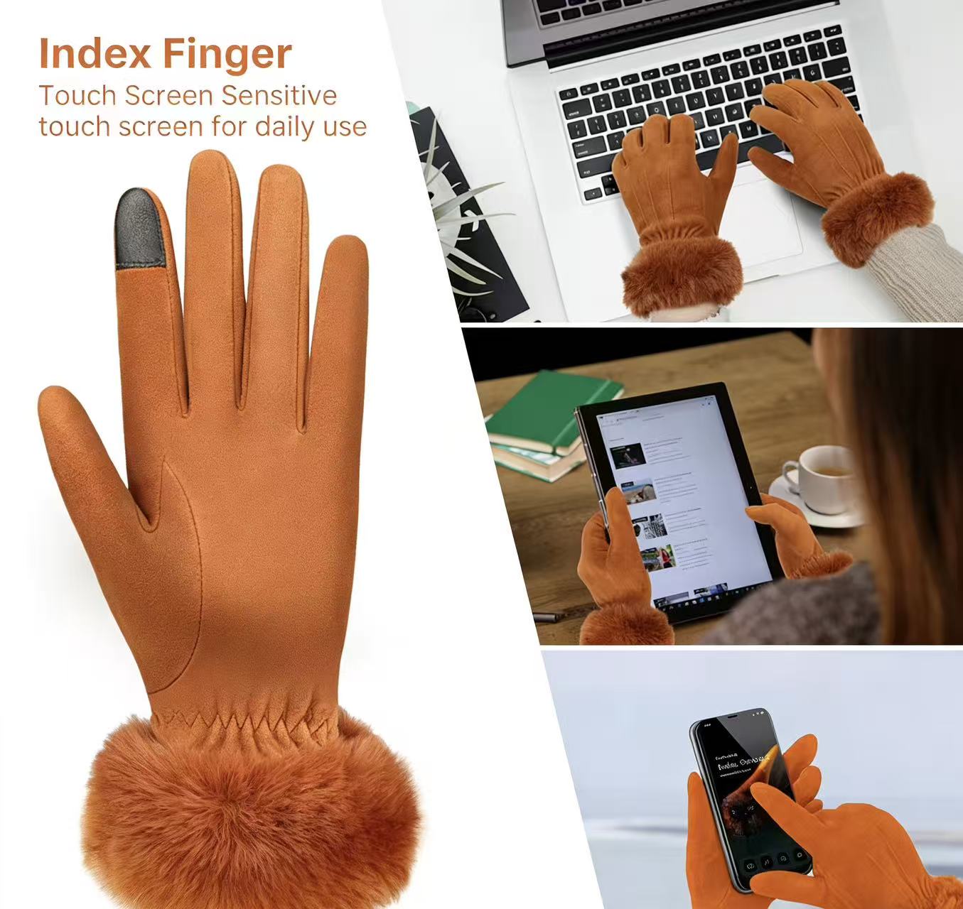 Women's Deerskin Warm Gloves A - Wool Glove Lined reseña y precio