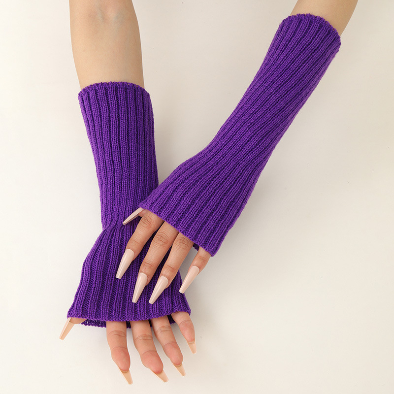 Girls Colorful Warm Knitted Ar - Fingerless Glove Knit reseña y precio