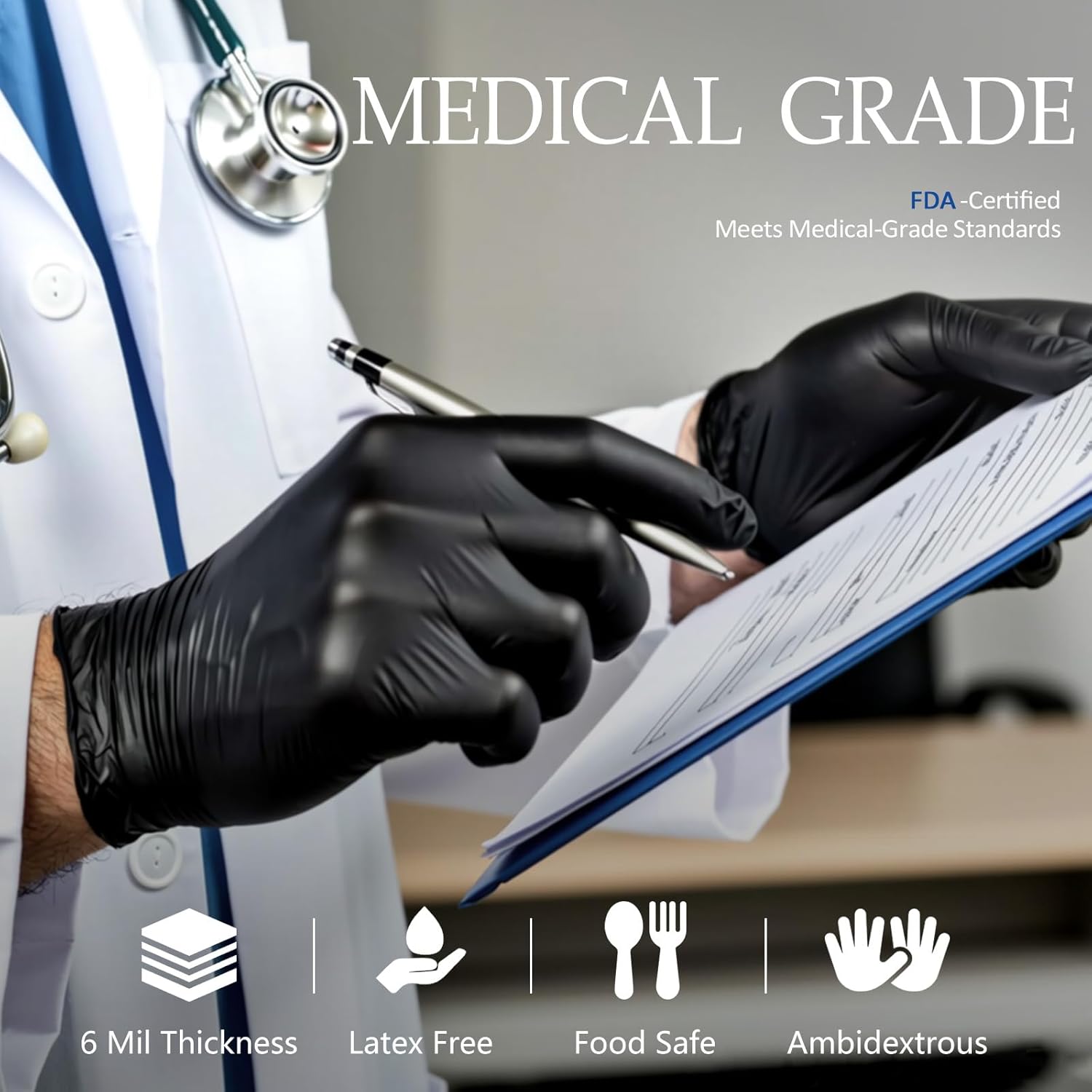 6Mil Disposable Nitrile Gloves - Exam Glove Nitrile reseña y precio