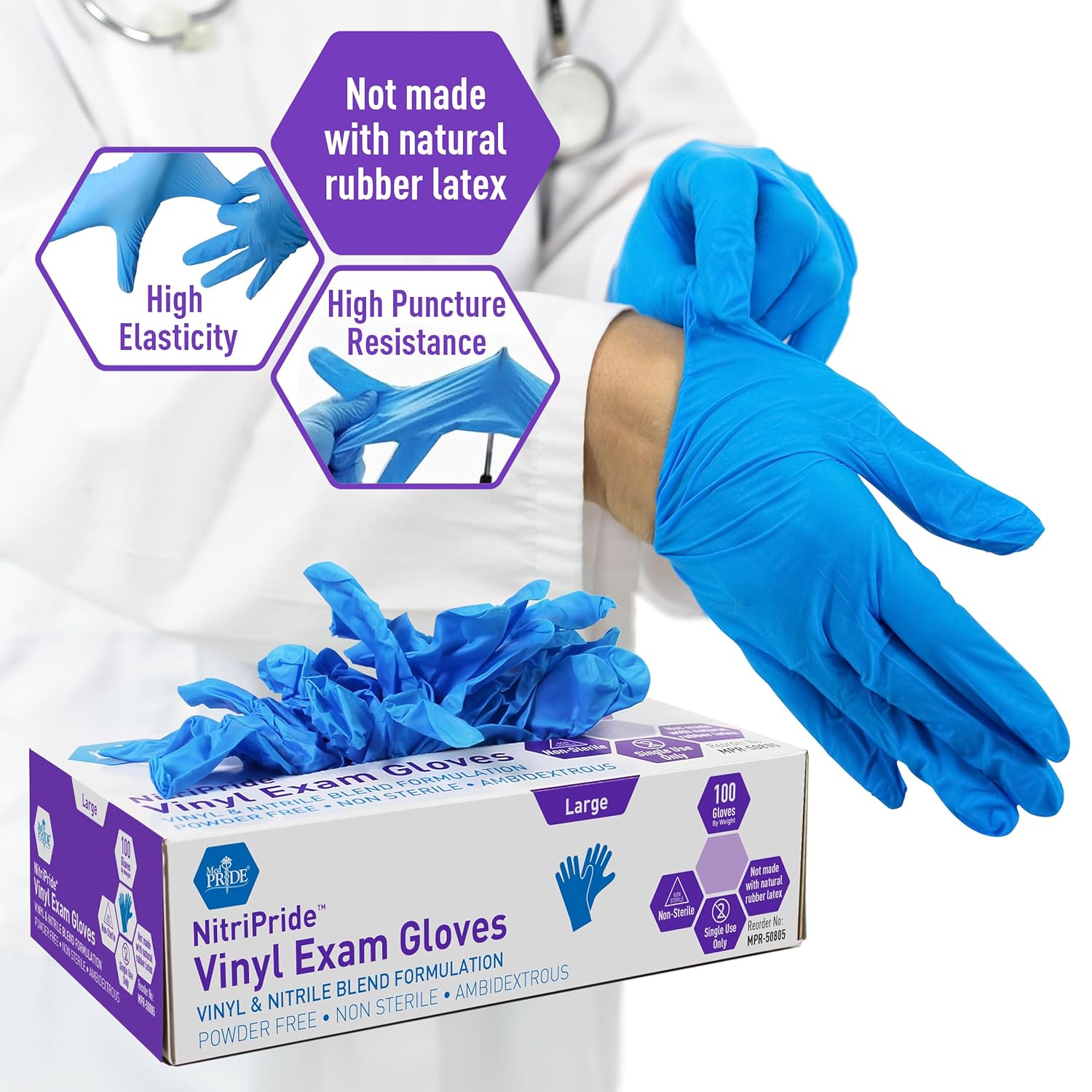 Nitrile/Vinyl Blend Exam Glove - Exam Glove Nitrile reseña y precio