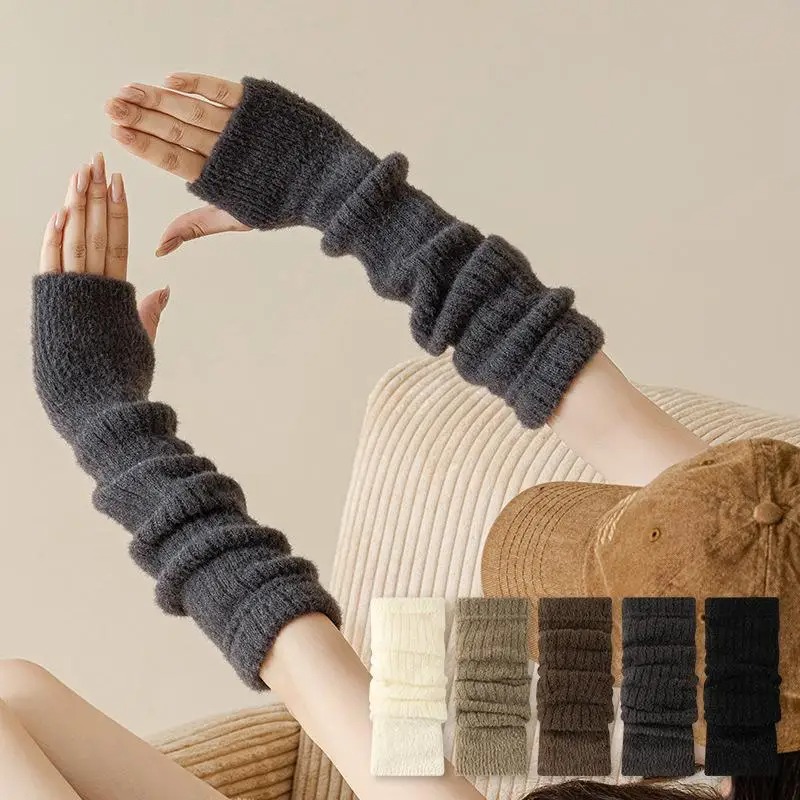 Winter Warm Long Sleeves Glove - Fingerless Glove Knit reseña y precio