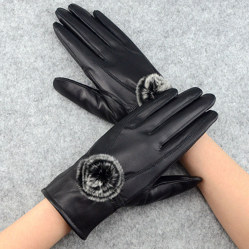 Women Winter Genuine Leather G - Wool Glove Lined reseña y precio