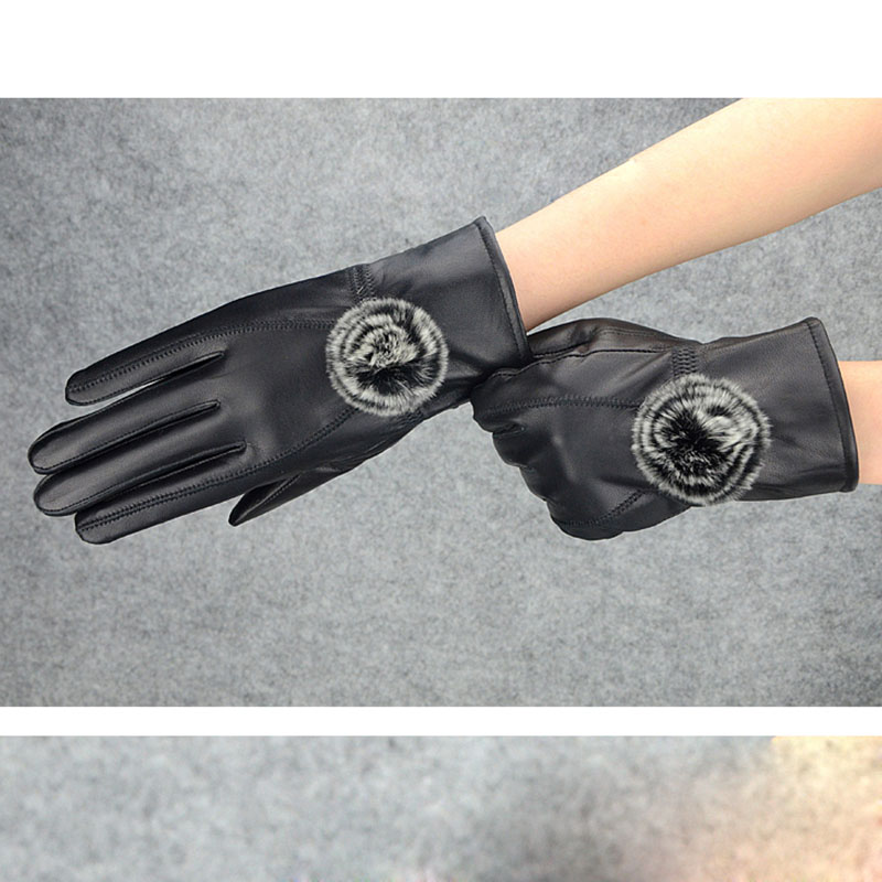Women Winter Genuine Leather G - Wool Glove Lined reseña y precio
