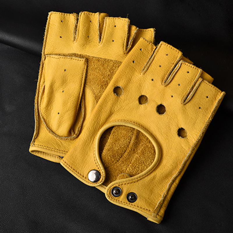 Leather Gloves Men's Half Fing - Leather Driving Glove reseña y precio