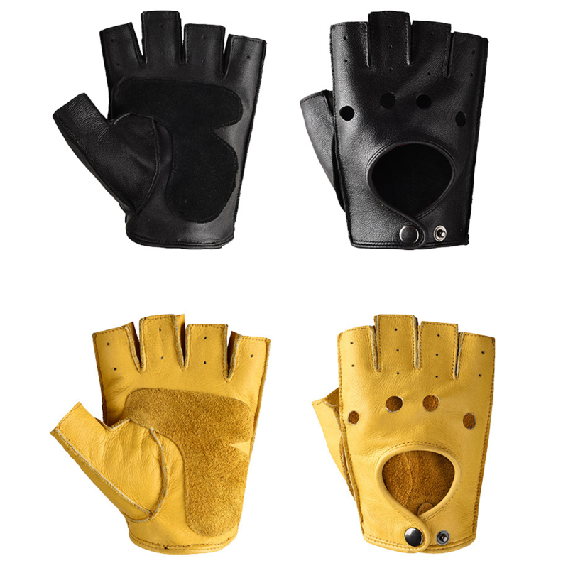 Leather Gloves Men's Half Fing - Leather Driving Glove reseña y precio