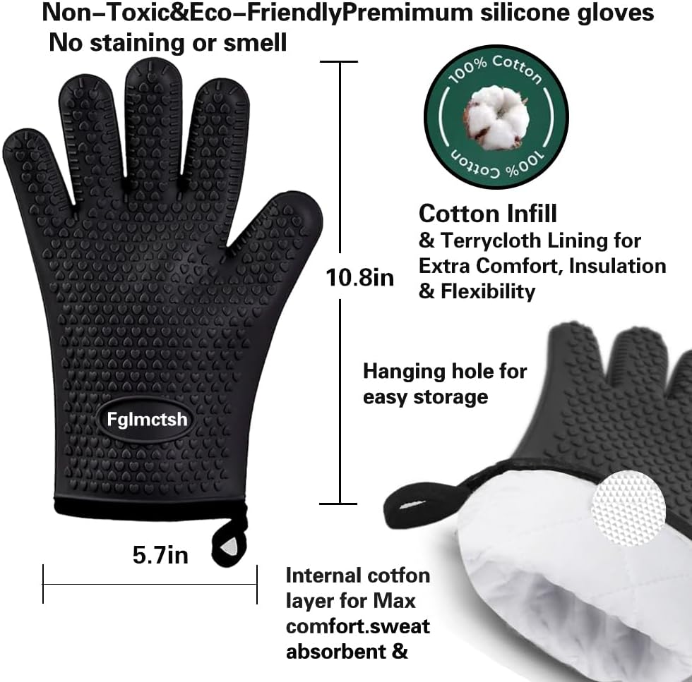 Silicone Oven Mitts, Heat Resi - Heat Resistant Glove reseña y precio