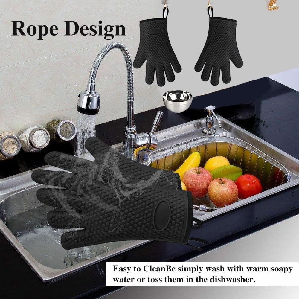 Silicone Oven Mitts, Heat Resi - Heat Resistant Glove reseña y precio
