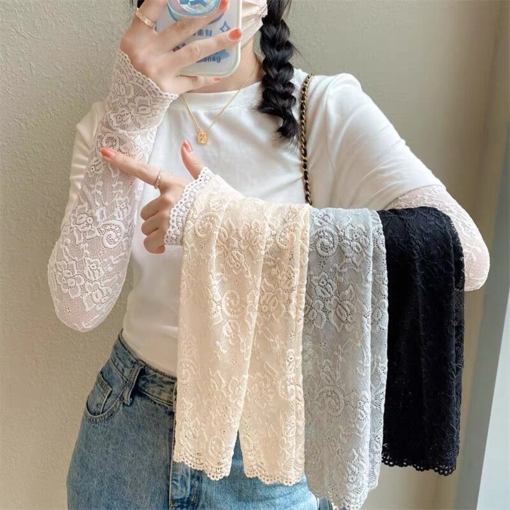 Women Long Lace Gloves Fishnet - Fingerless Glove Knit reseña y precio