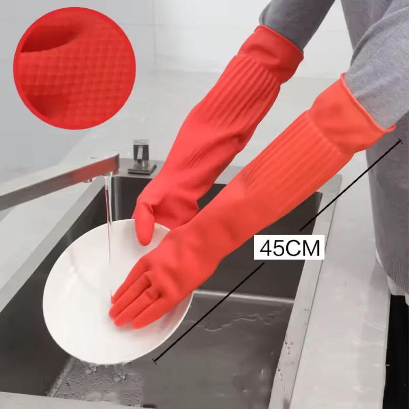 Long Reusable Rubber Dishwashi - Rubber Glove Cleaning reseña y precio