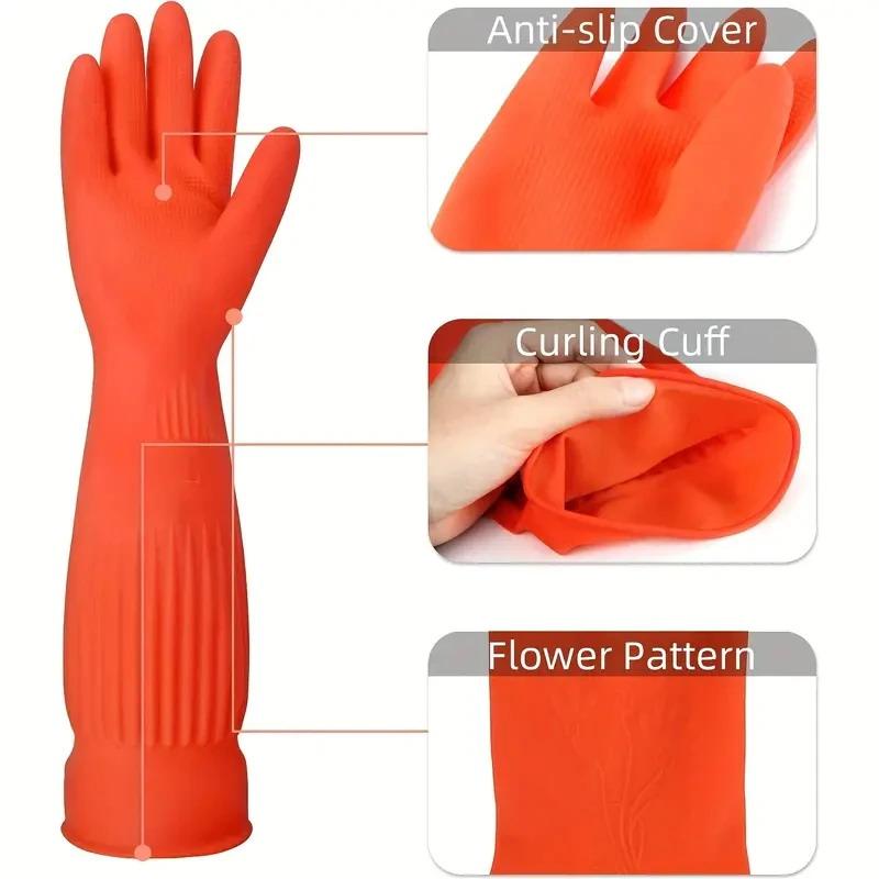 Long Reusable Rubber Dishwashi - Rubber Glove Cleaning reseña y precio