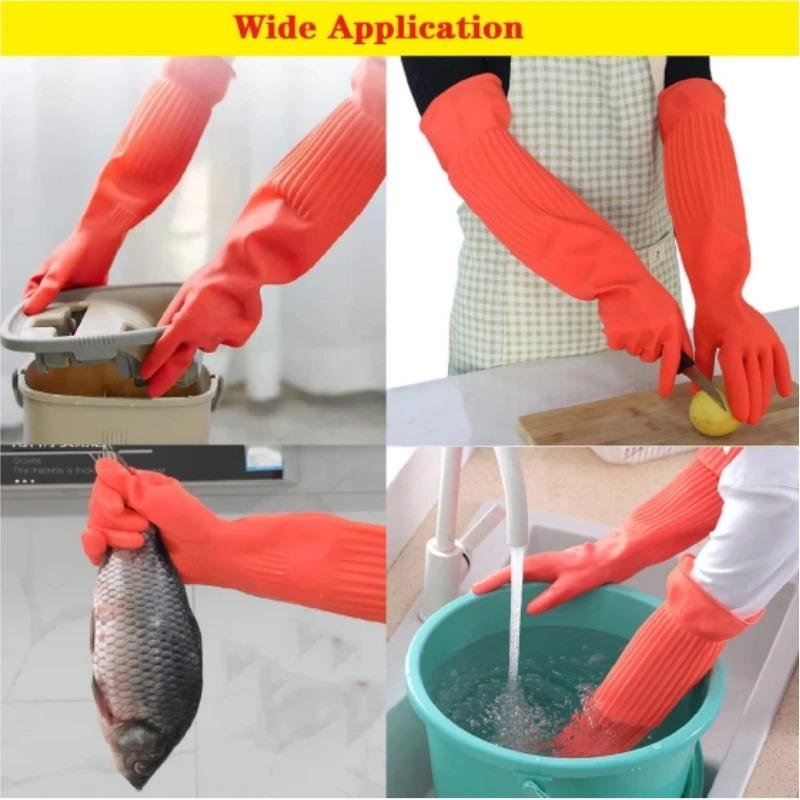 Long Reusable Rubber Dishwashi - Rubber Glove Cleaning reseña y precio