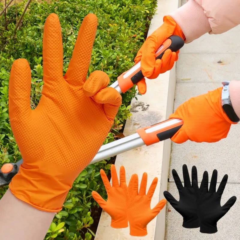 Heavy Duty Orange Nitrile Glov - Nitrile Mechanic Glove reseña y precio
