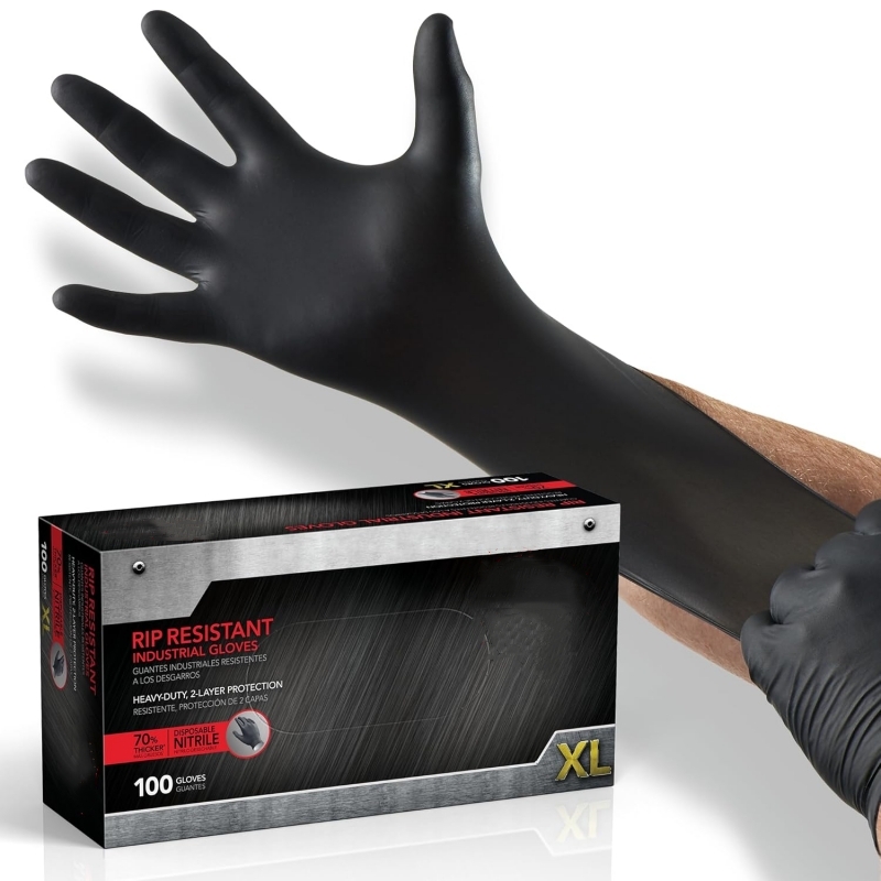 100PCS Black Nitrile Gloves Di - Latex Disposable Glove reseña y precio