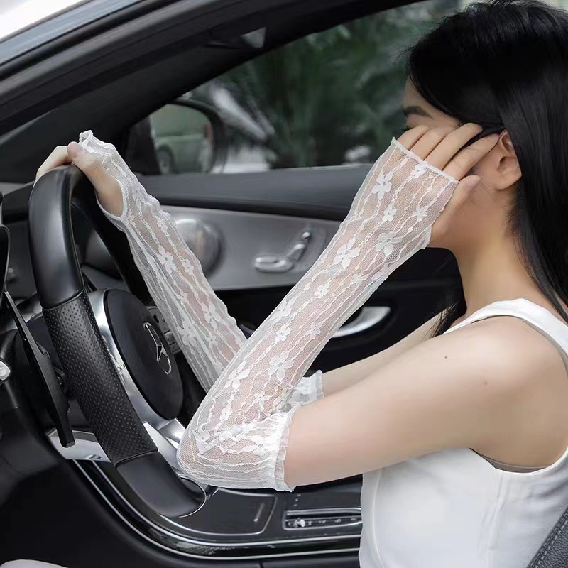 Summer Mesh Flower Lace Finger - Fingerless Glove Knit reseña y precio