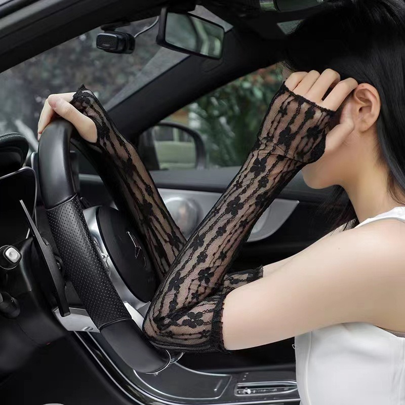 Summer Mesh Flower Lace Finger - Fingerless Glove Knit reseña y precio