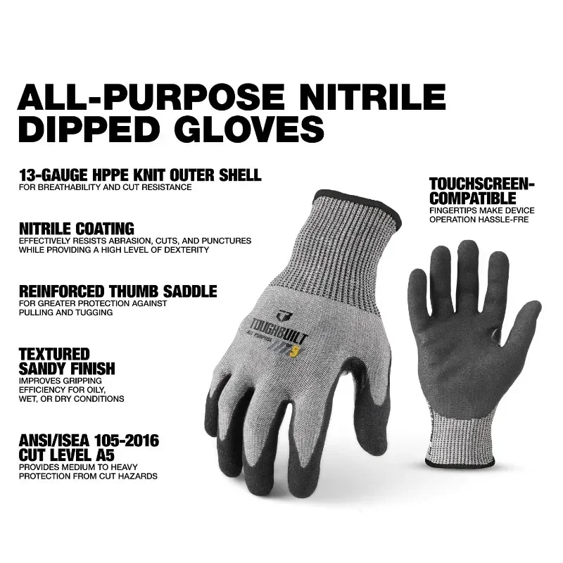 ToughBuilt TB-P2-112-5-L Nitri - Nitrile Mechanic Glove reseña y precio