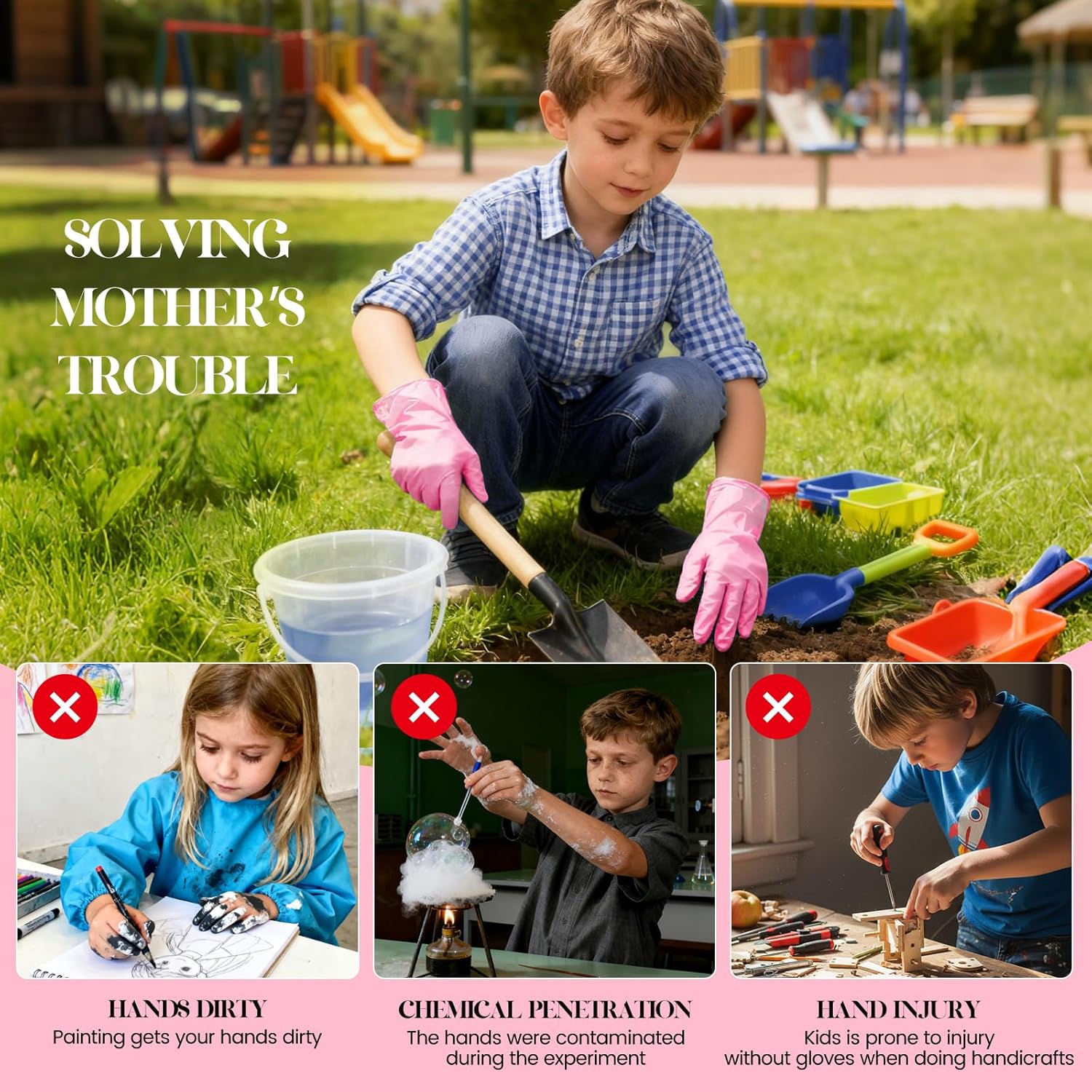 Kids Disposable Gloves for 3-8 - Latex Disposable Glove reseña y precio