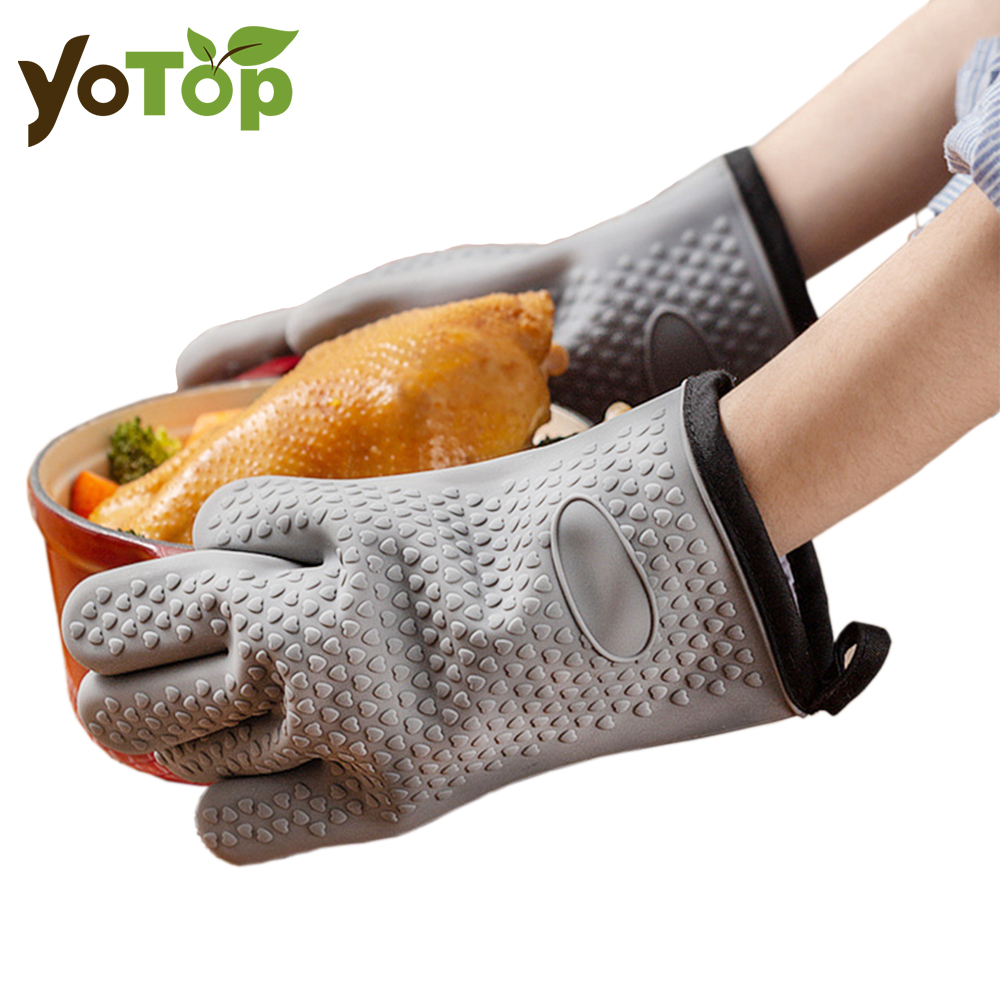 Heat Resistant Silicone Gloves - Oven Mitt Silicone reseña y precio