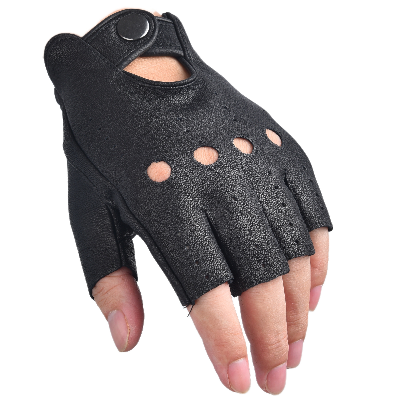 Mens Fingerless Gloves Half Fi - Leather Driving Glove reseña y precio
