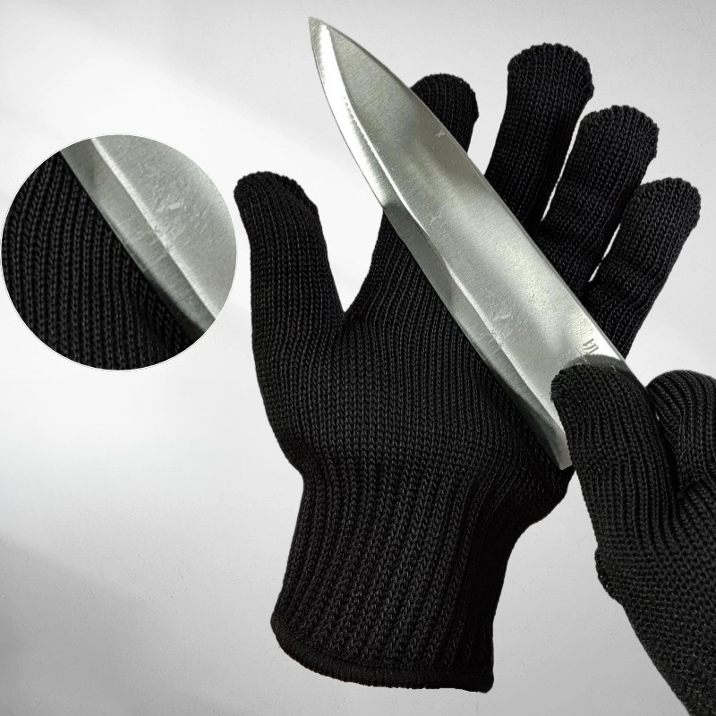 1 Pair Black Steel Wire Metal  - Cut Resistant Glove reseña y precio