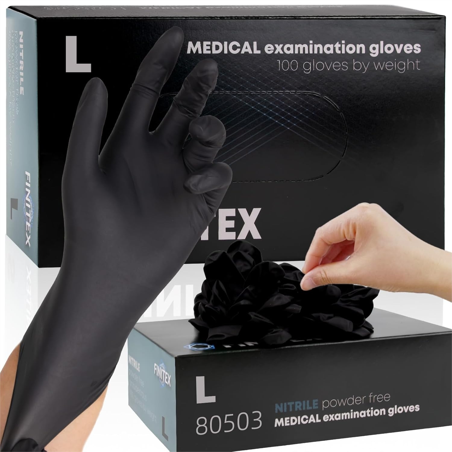 Black Nitrile Disposable Glove - Exam Glove Nitrile reseña y precio